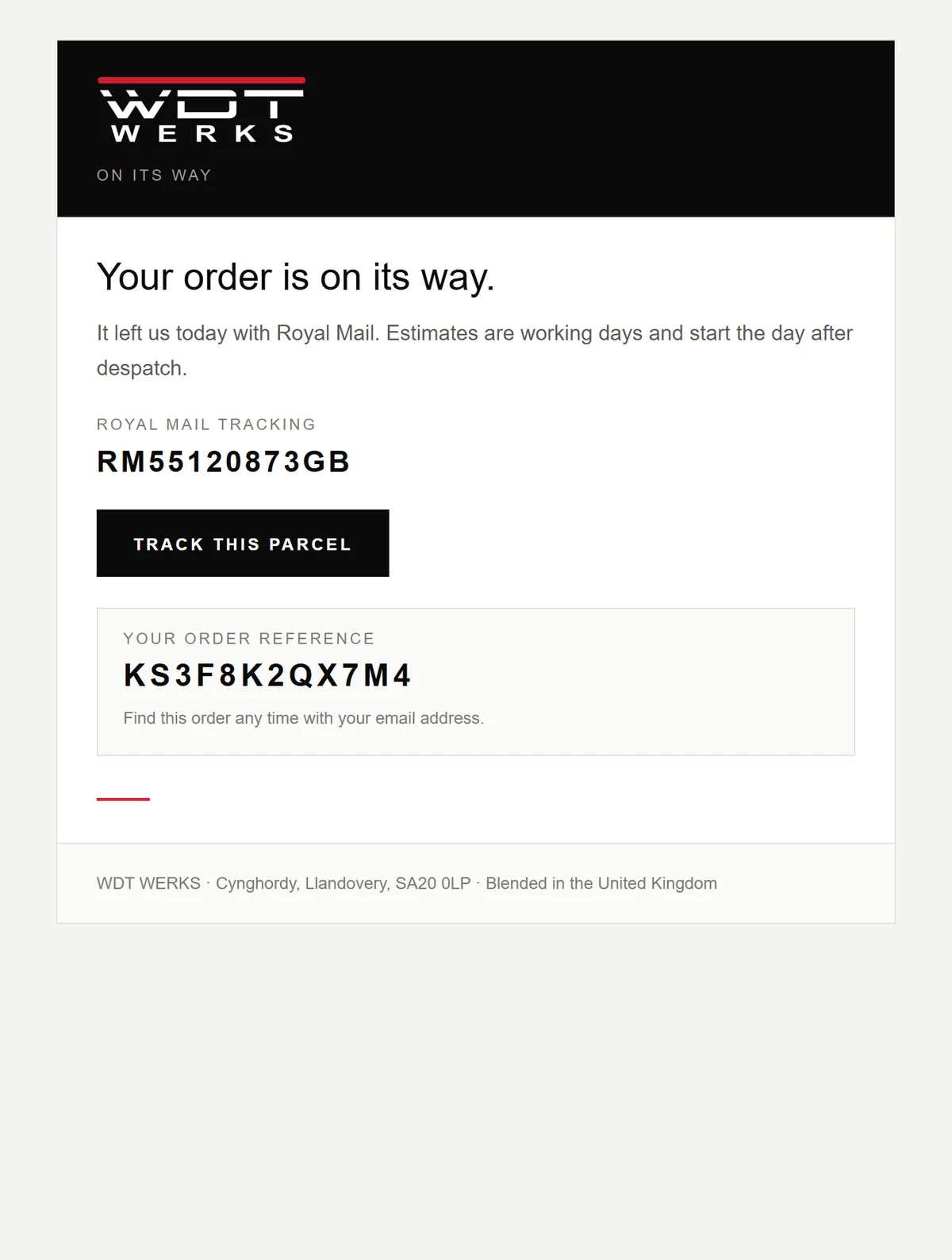 Despatch email